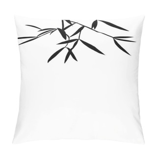 Personality  Black Bamboo And Tree Branch Illustration With Leaves In Nature-themed Hand Drawing Design For Summer And Spring Seasons, Floral Patterns And Silhouettes, Perfect For Artistic Decorations And Garden. Pillow Covers