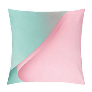 Personality  Close-up View Of Beautiful Creative Abstract Pink And Turquoise Paper Background  Pillow Covers
