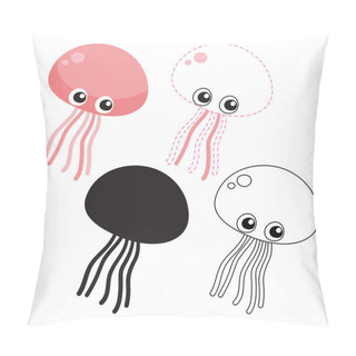 Personality  Jellyfish Worksheet Vector Design, Jellyfish Artwork Vector Design Pillow Covers