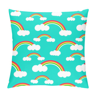 Personality  Rainbow And Cloud Vector Background Pillow Covers