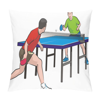 Personality  Two Players Play Table Tennis Pillow Covers