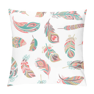 Personality  Bohemian Style Feathers Seamless Pattern Pillow Covers