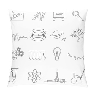 Personality  Physics Outline Simple Vector Icons Set Eps10 Pillow Covers