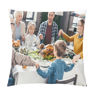 Personality  Family Praying Before Holiday Dinner Pillow Covers
