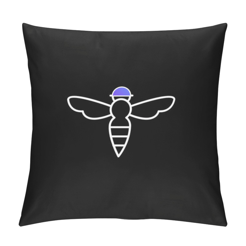 Personality  Bee With Sting Outline blue gradient vector icon pillow covers