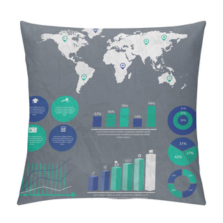Personality  Business Infographic Elements Vector Illustration Pillow Covers