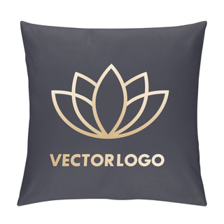 Personality  Gold Lotus Vector Logo Pillow Covers