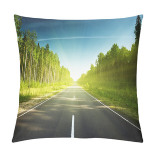 Personality  Road In Russian Forest Pillow Covers