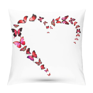 Personality  Flock Of Red Butterflies Pillow Covers