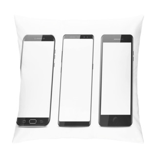 Personality  New Realistic Mobile Black Smartphone Modern Style. Vector Smartphone Isolated On White Background. Set Of Vector Mockups. Pillow Covers