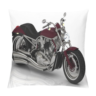 Personality  Top View. Motorcycle And Chrome Engine Pillow Covers