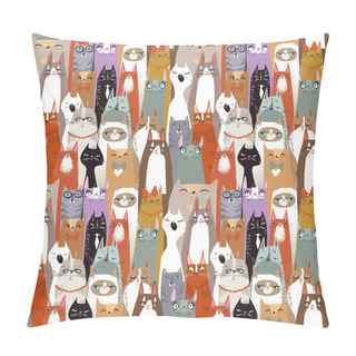 Personality  Funny Cartoon Seamless Cats Pattern Pillow Covers