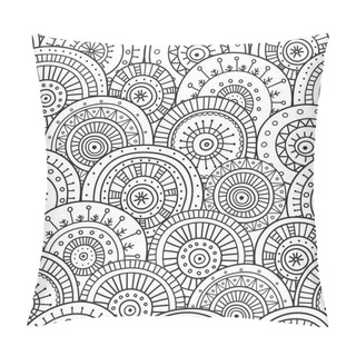 Personality  Seamless Pattern With Ethnic Tribal Boho Trendy Circle Ornaments Pillow Covers