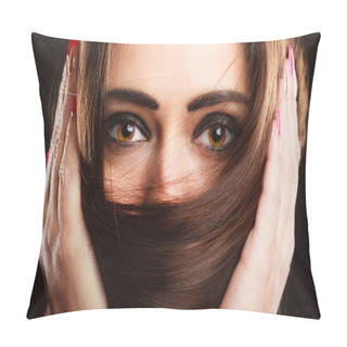 Personality  Woman Covering The Face Pillow Covers