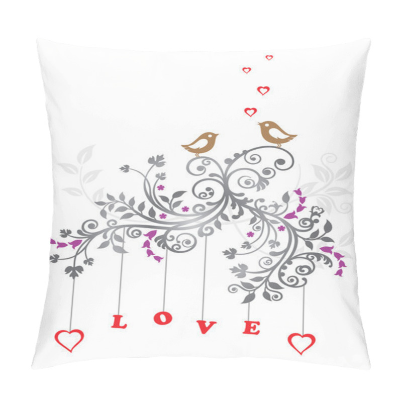 Personality  Love birds and a beautiful floral ornament pillow covers