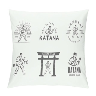 Personality  Set Of Vintage Karate Or Martial Arts Logo, Emblem, Badge, Label Pillow Covers