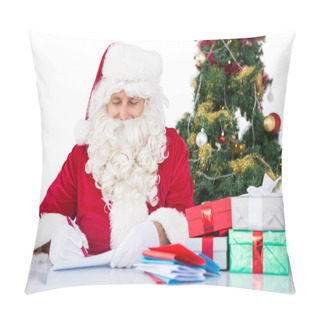 Personality  Happy Santa Writing Letter For Gifts Pillow Covers
