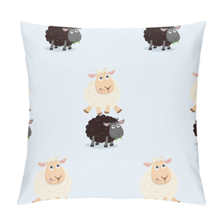 Personality  Sheep Jumping Over Black Sheep Pattern Pillow Covers