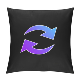 Personality  Actualize Arrows Couple In Circle Blue Gradient Vector Icon Pillow Covers