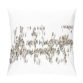 Personality  Crowd On White Background. Large Crowd Of People. Cartoon Humans On White Background. Pillow Covers