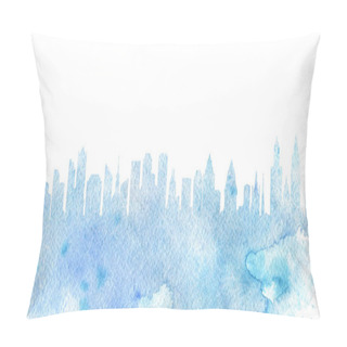 Personality  Watercolor Silhouette Of City Pillow Covers