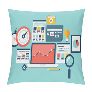 Personality  Website SEO And Analytics Icons Pillow Covers