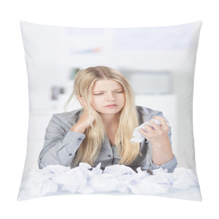 Personality  Businesswoman Crumpling Paper Pillow Covers