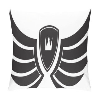 Personality  Pair Of Stylish Decorative Wings With Shields Pillow Covers
