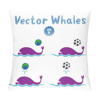 Personality  Playing Whales Pillow Covers