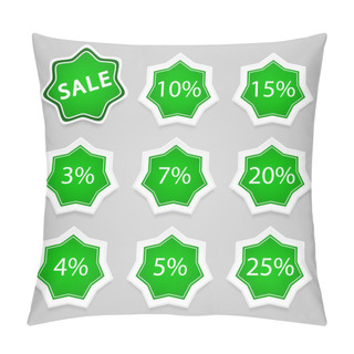 Personality  Set Of Vector Sale Stickers And Labels. Pillow Covers