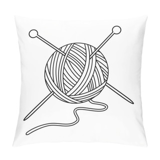 Personality  Yarn Ball And Needles Pillow Covers