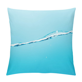 Personality  Calm Transparent Pure Water With Drops On Blue Background Pillow Covers