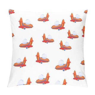 Personality  Baby Boy Seamless Pattern With Color Planes. Childrens Background With Flying Airplane For Printing On Fabric, Postcards And Use On Websites. Pillow Covers