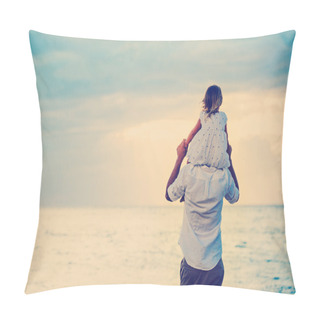 Personality  Father And Daughter Playing Together Pillow Covers