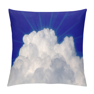 Personality  Cloud With Sun Rays In Blue Sky Pillow Covers