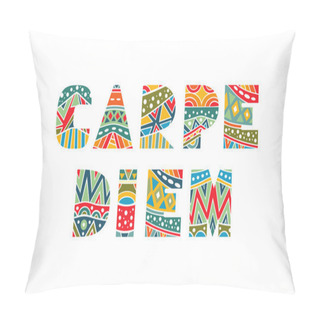 Personality  Carpe Diem Ornate Lettering Pillow Covers