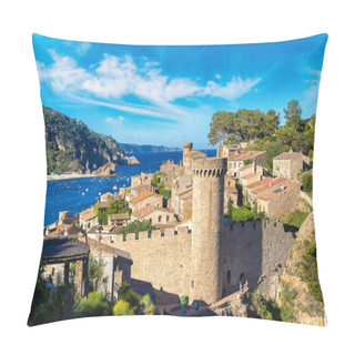 Personality  Beach At Tossa De Mar And Fortress Pillow Covers