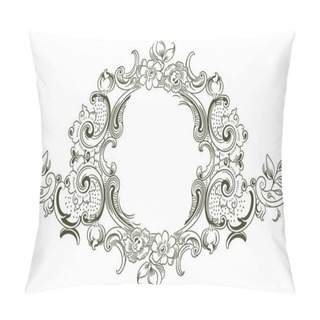 Personality  Luxury Vector Frame With Border In Rococo Style  Pillow Covers