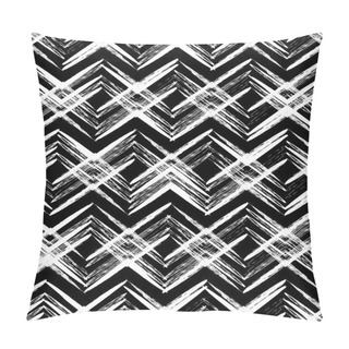 Personality  Abstract Rhombus Seamless Black And White Vector Pattern Pillow Covers