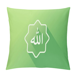 Personality  Aesthetic Word Of Allah In Arabic With Green Background Pillow Covers