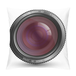 Personality  A Camera Lens Vector Illustration With Realistic Reflections And Shadow Pillow Covers