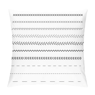 Personality  Stitched Borders, Sewing Machine Seams For Fabric. Sewing Machine Stitches Zig Zag Line Pillow Covers