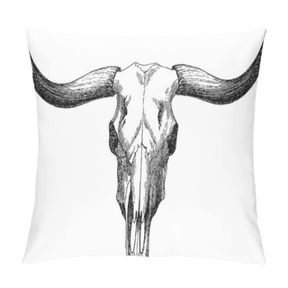 Personality  Vintage Image Bull Skull Pillow Covers