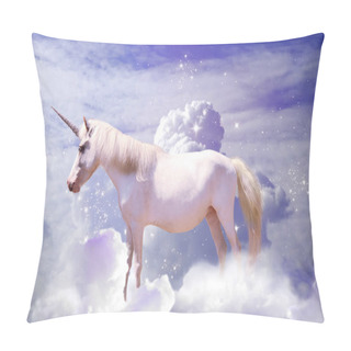 Personality  Magic Unicorn In Fantastic Starry Sky With Fluffy Clouds Pillow Covers