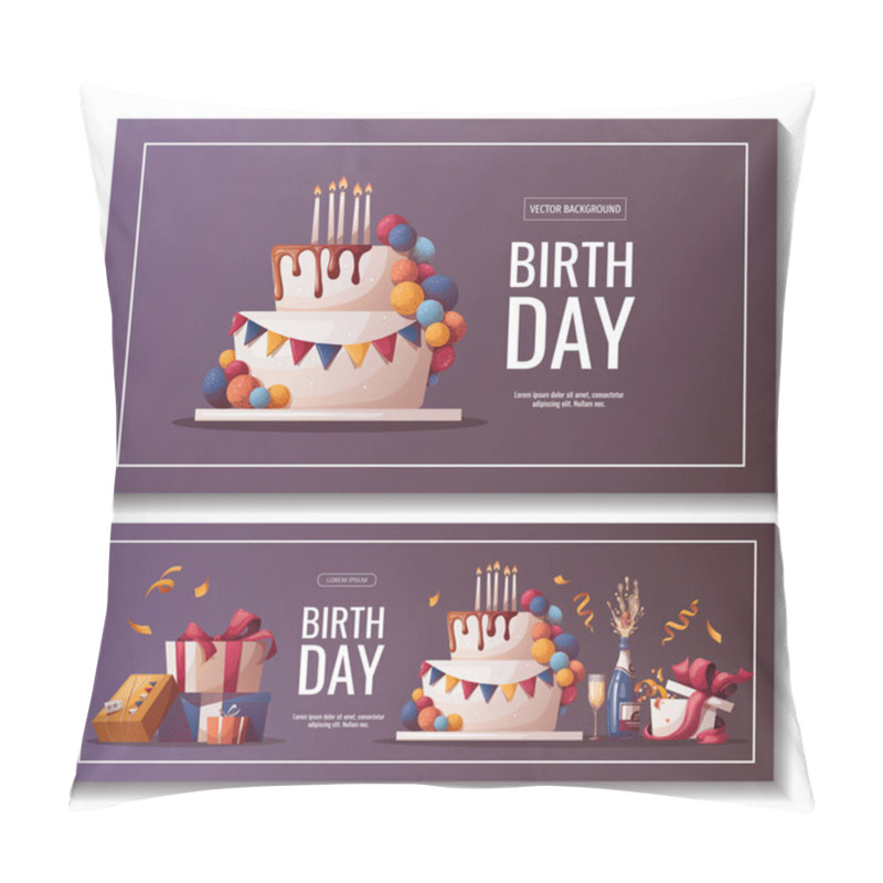 Personality  happy birthday banners, illustration  pillow covers