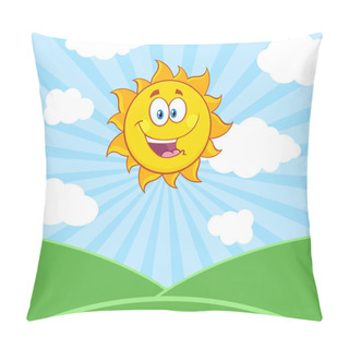 Personality  Sunshine Happy Sun Mascot Cartoon  Pillow Covers