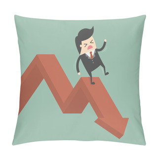 Personality  Businessman On Falling Down Chart Pillow Covers