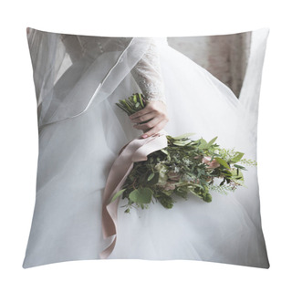 Personality  Bride Holding Bouquet Pillow Covers