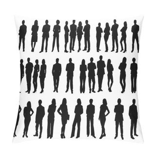 Personality  Collage Of Silhouette Business People Pillow Covers