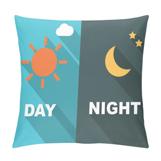 Personality  Day And Night Long Shadow Flat Pillow Covers